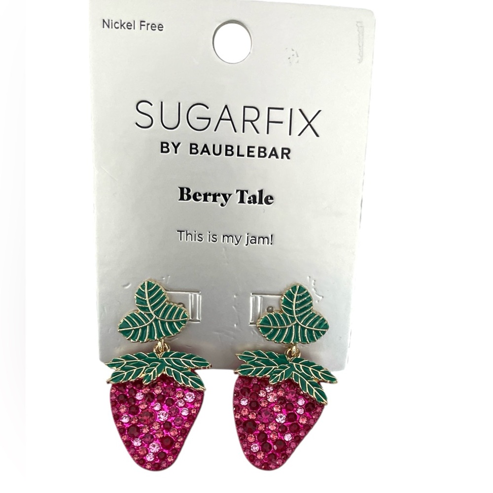 SUGARFIX BY BAUBLEBAR STRAWBERRY DROP PINK RESIN EARRINGS